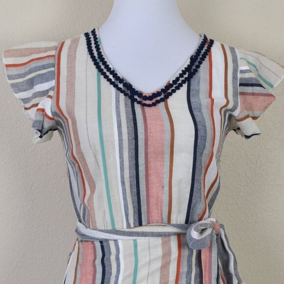 THML Stripe Cotton Wrap Dress NEW - XS - Picture 2 of 10